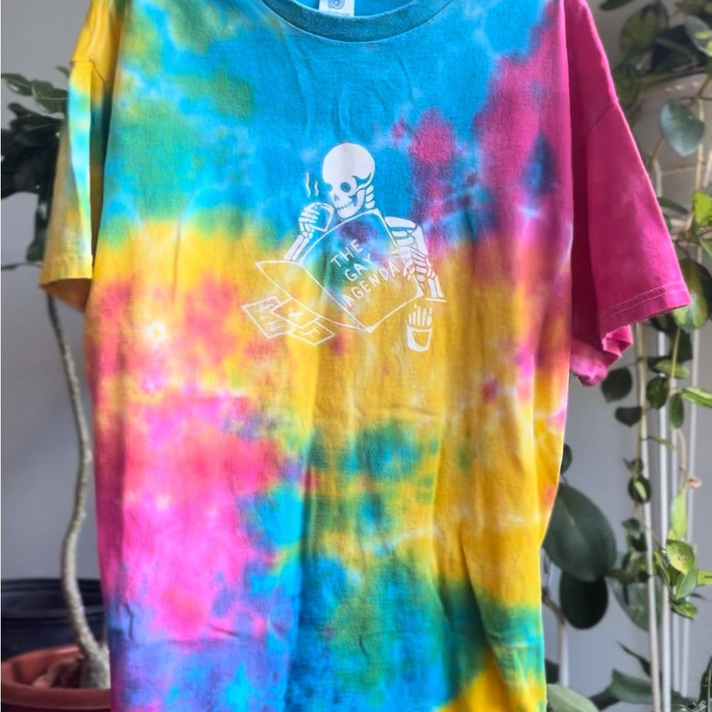 Colorful Tie-Dye Graphic T-Shirt Gay Agenda